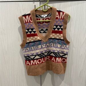 SUNCOO Multicolor Patterned Sweater Vest
